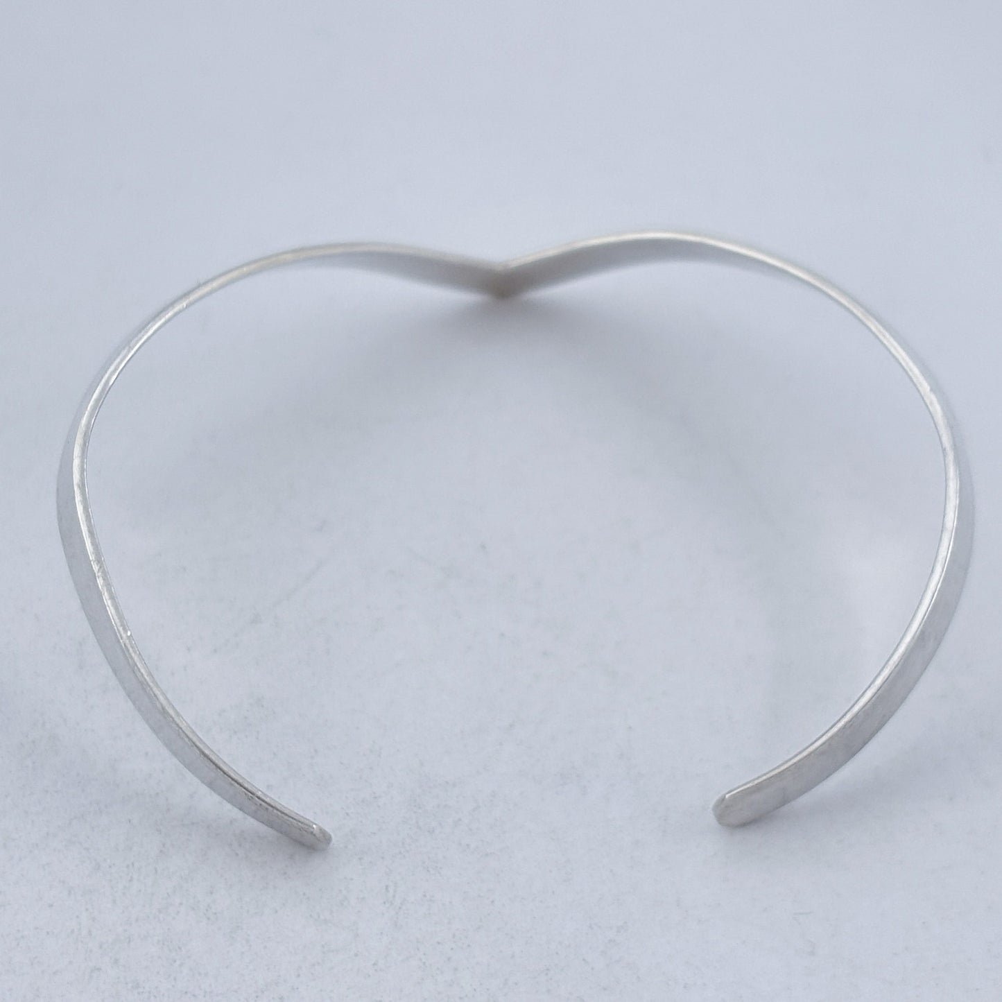 Vintage Sterling Silver 925 Wide V Cuff Bracelet 6.75"