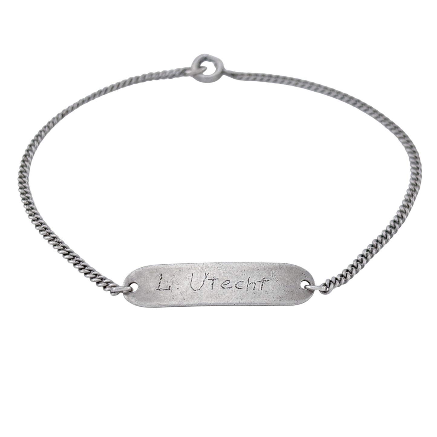 Vintage Sterling Silver 925 L. Utecht ID Bracelet 6.5"