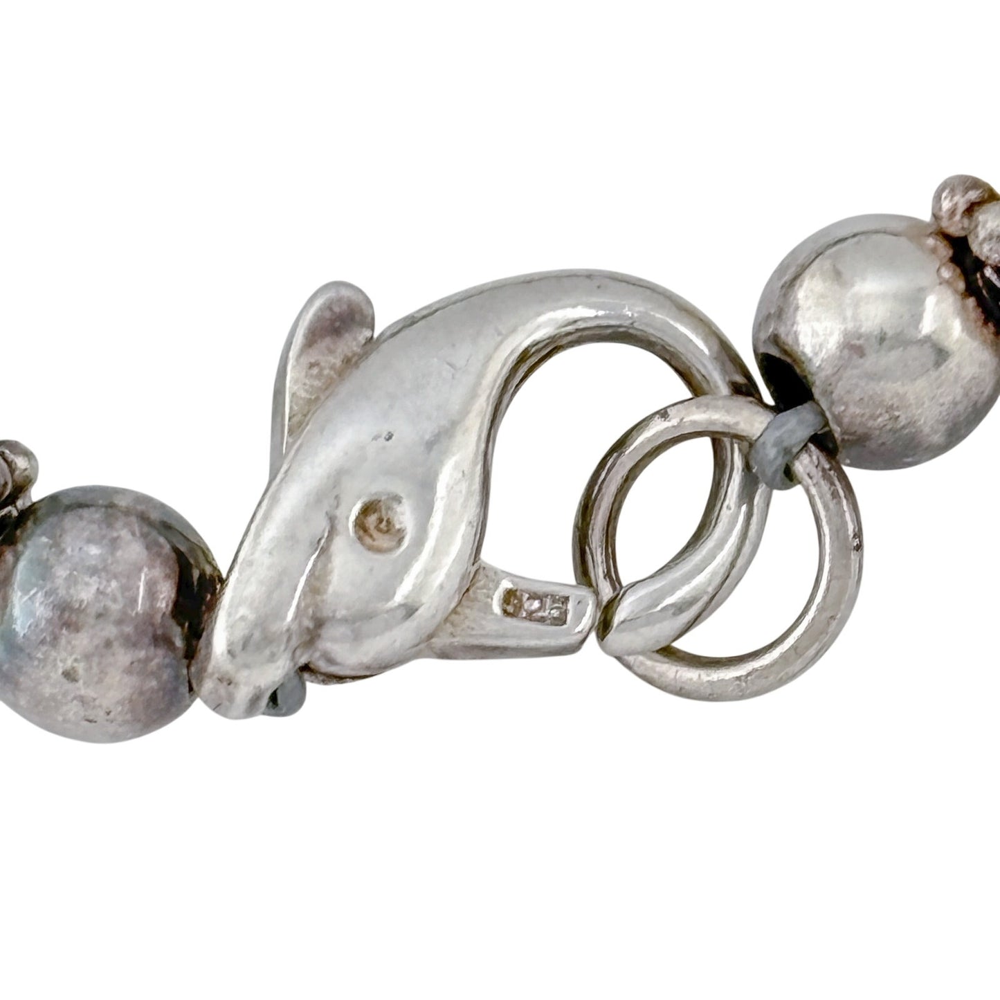 Vintage Sterling Silver 925 Turquoise Bear Frog Fetish Bracelet 7.5"