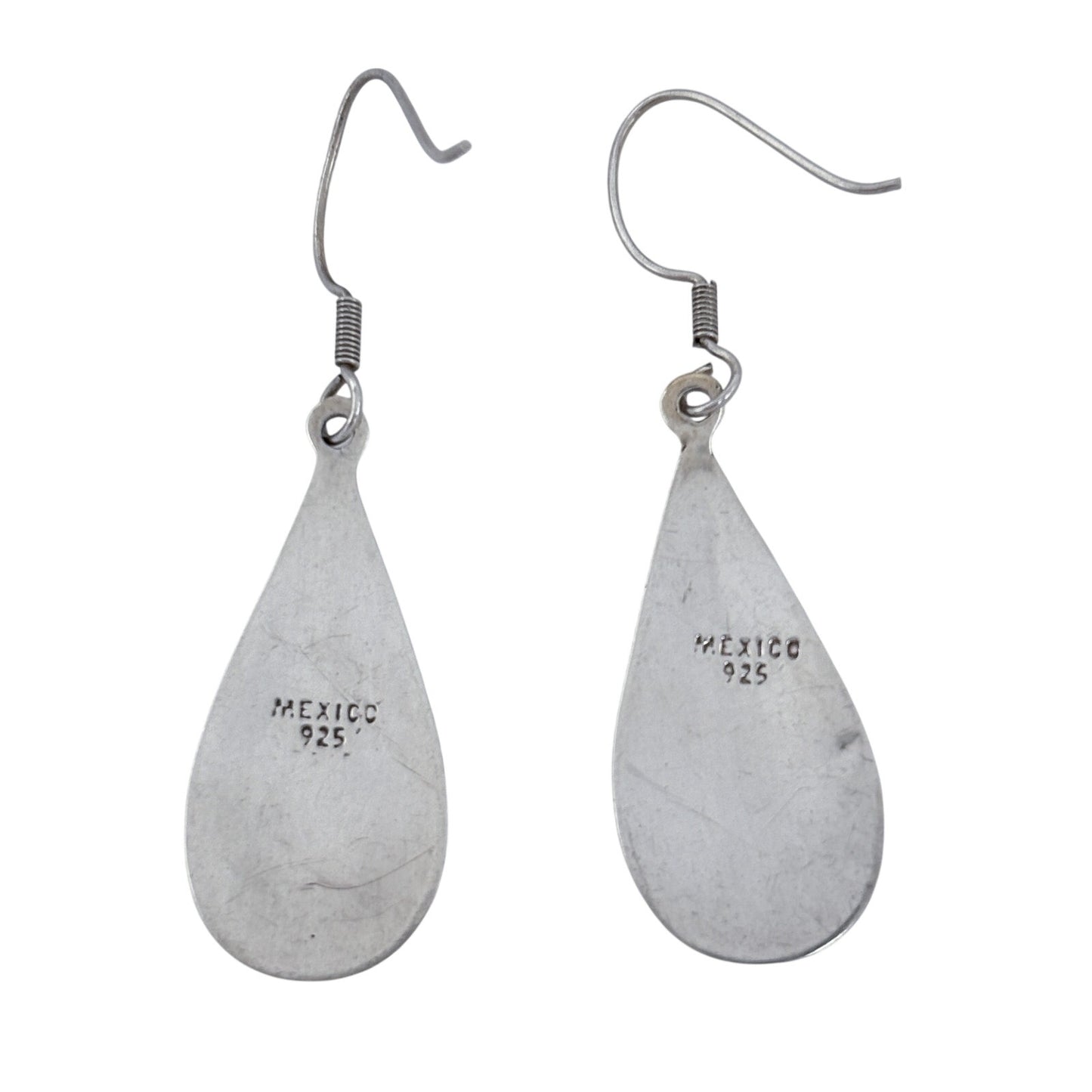 Vintage Sterling Silver 925 Mother of Pearl Teardrop Earrings