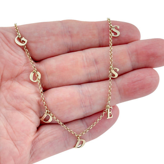 Vintage Sterling Silver 925 “Goddess” Letter Necklace 13-16"