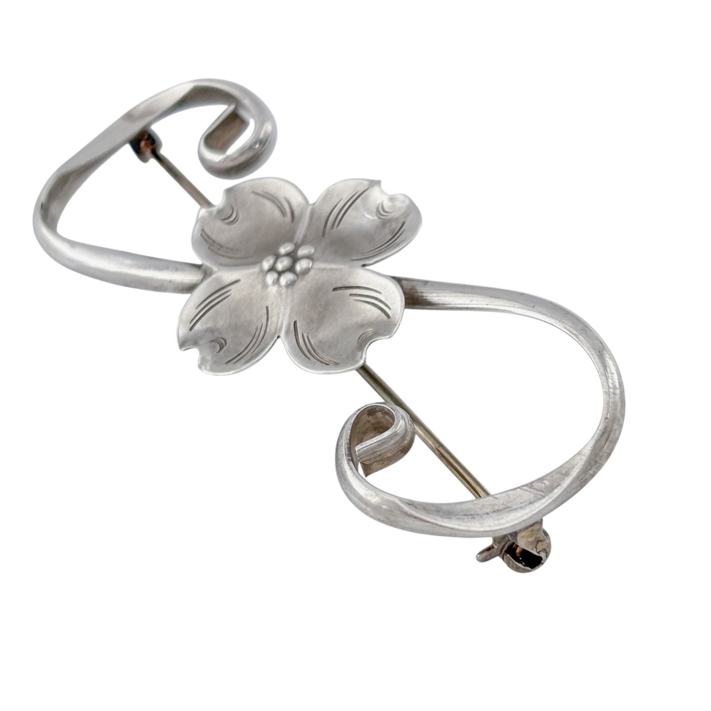 Vintage NYE Sterling Silver 925 Dogwood Flower Brooch