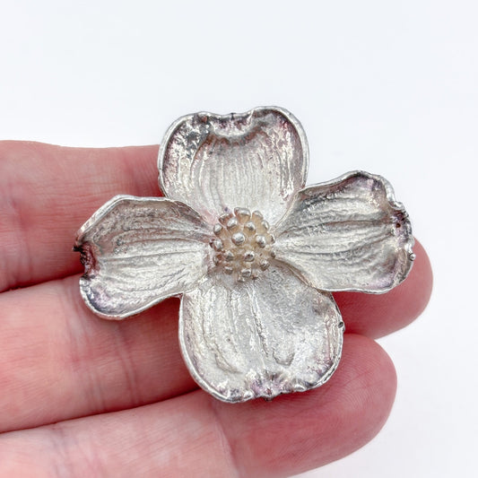 Vintage Sterling Silver 925 USNA Naval Academy Reunion Dogwood Flower Brooch