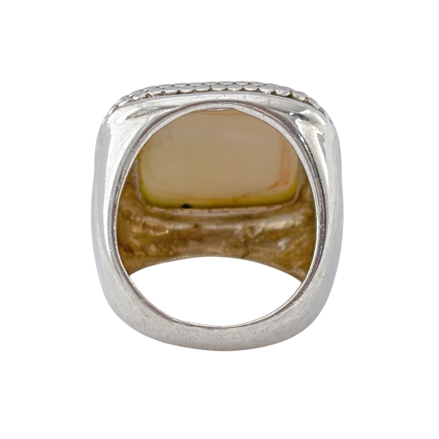 Vintage Sterling Silver 925 Square Mother of Pearl Ring Size 6.5