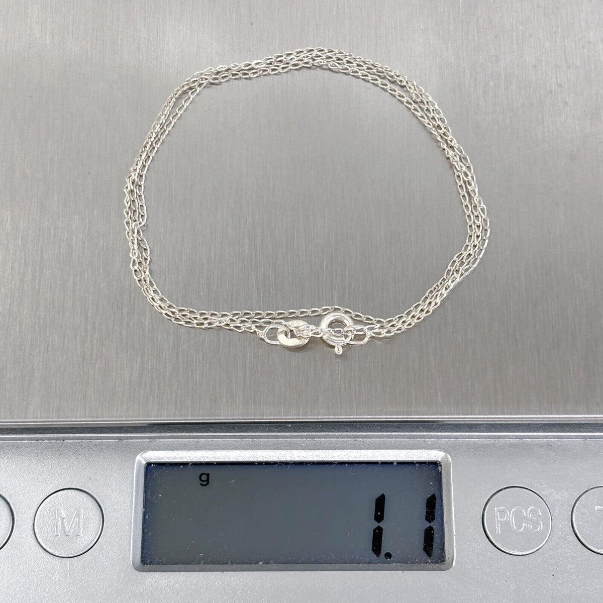 Vintage Sterling Silver 925 Curb Link Chain Necklace 18"