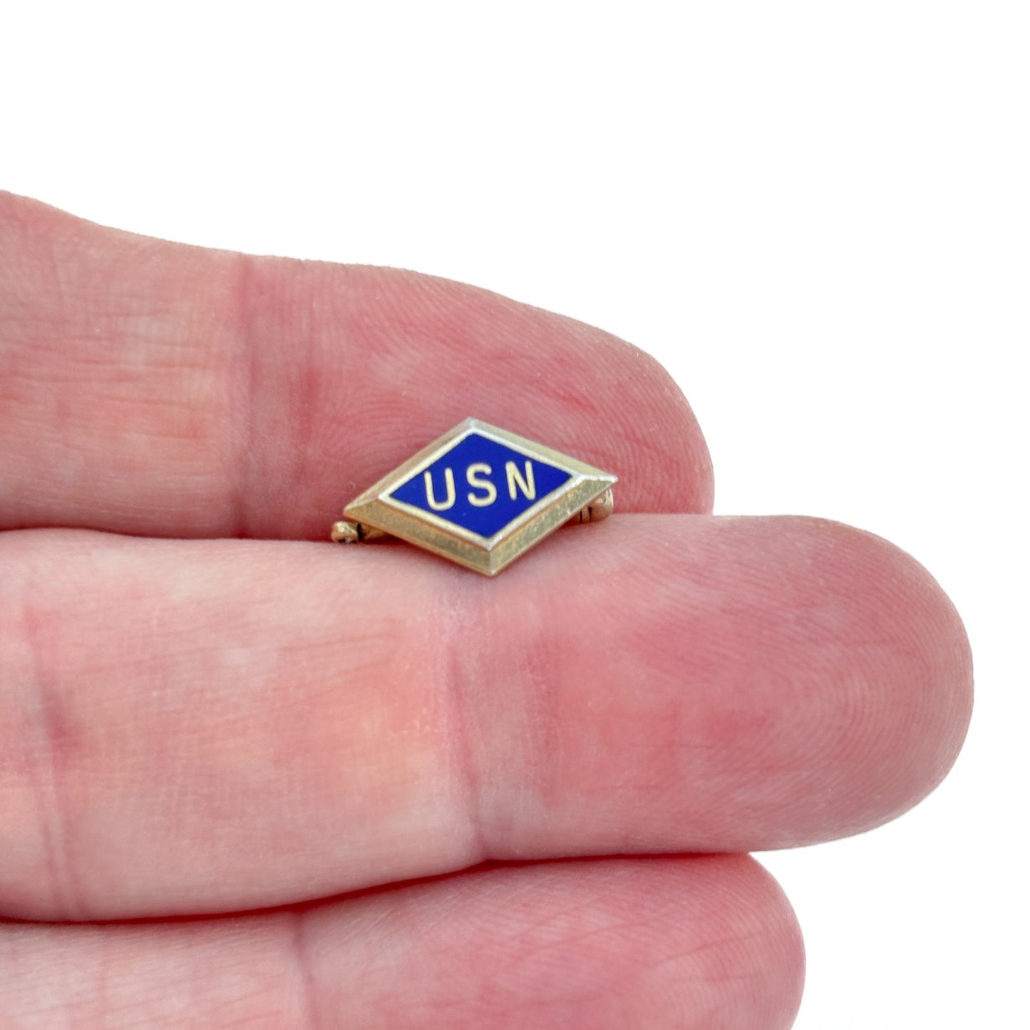 Vintage Sterling Silver 925 USN Enamel Brooch