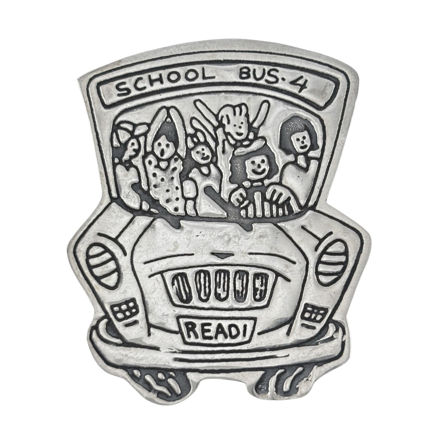 Vintage Sterling Silver 925 School Bus Brooch Pin