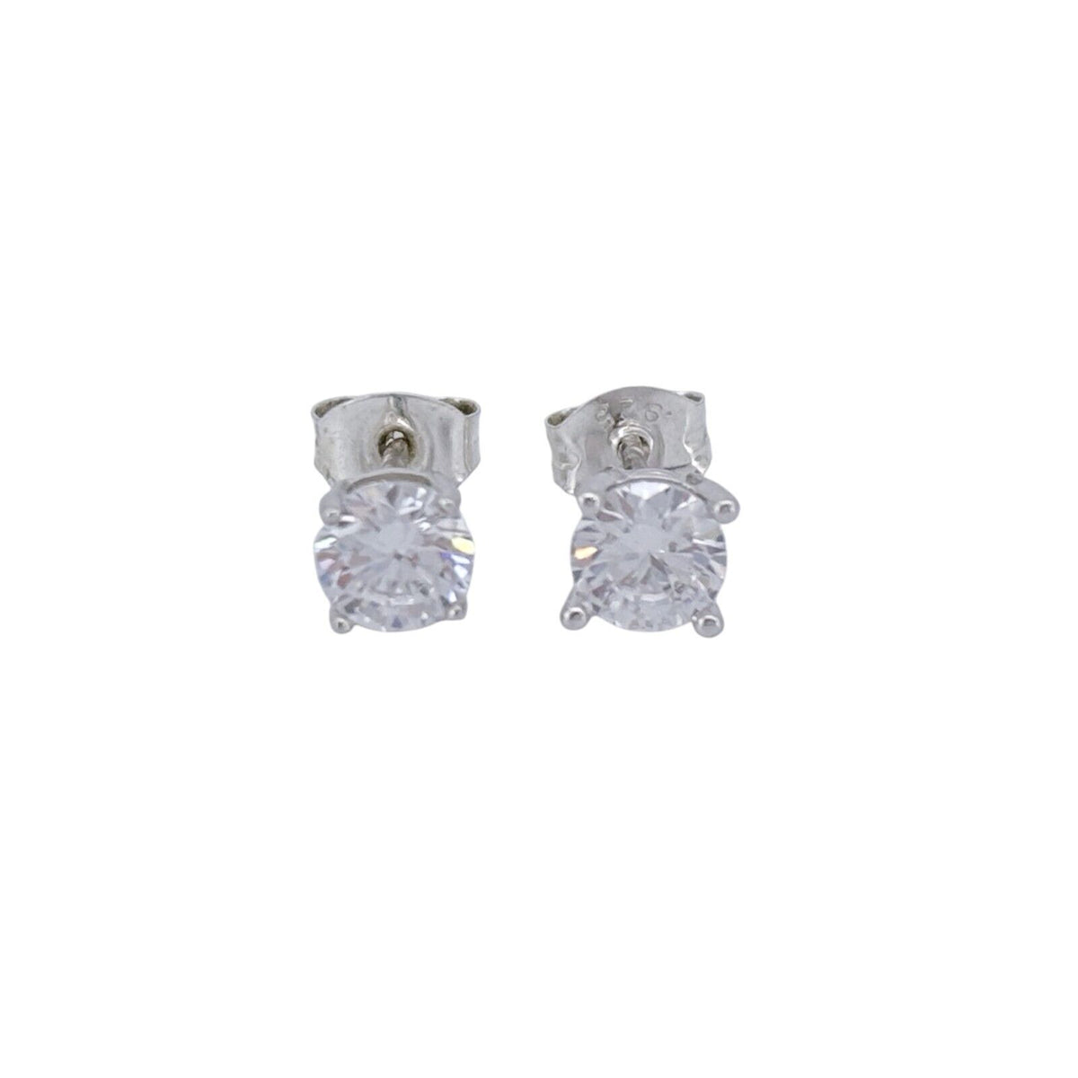 Vintage Sterling Silver 925 Cubic Zirconia Stud Earrings