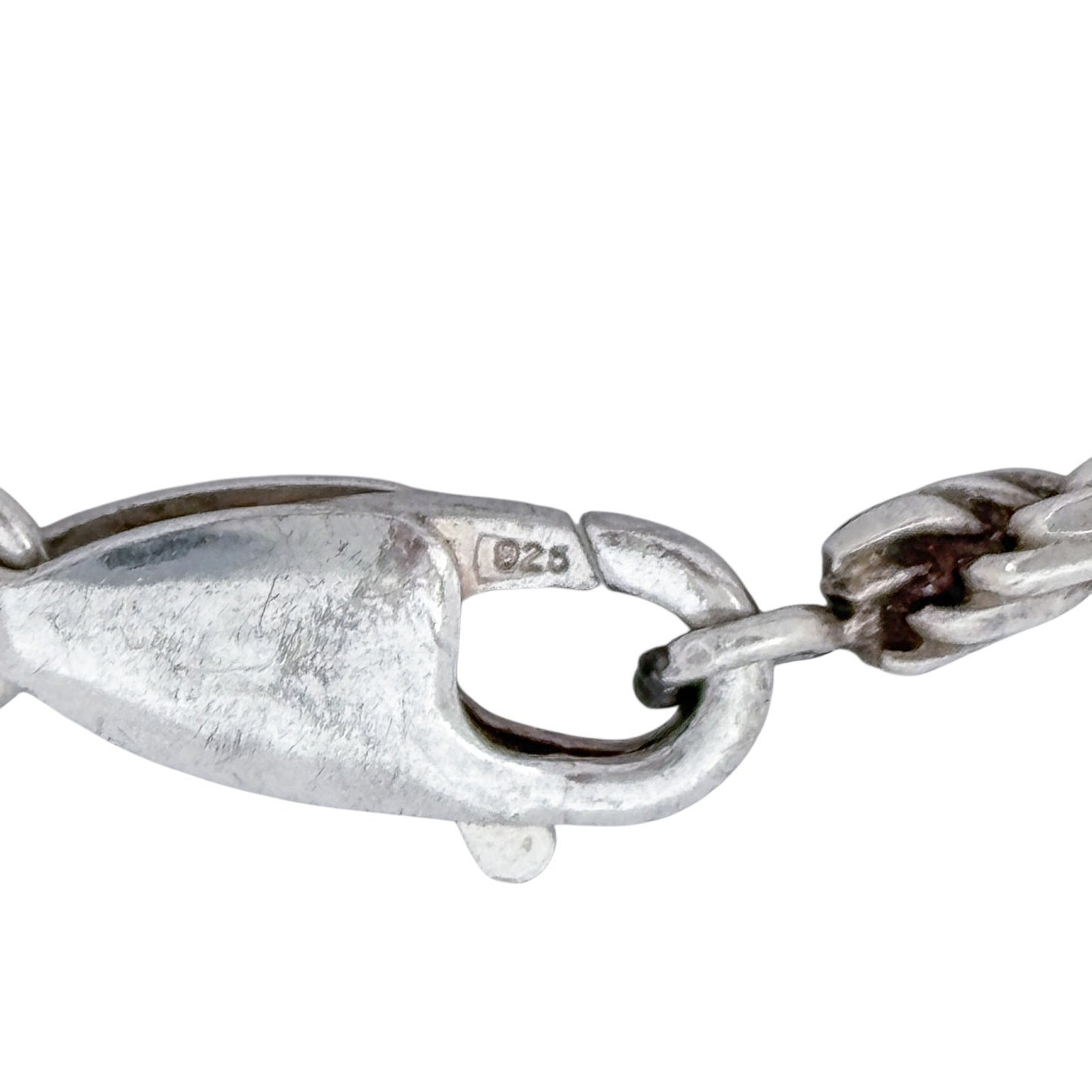 Estate Italy Sterling Silver 925 3mm Rope Chain Bracelet 7.5” | Italian Silver