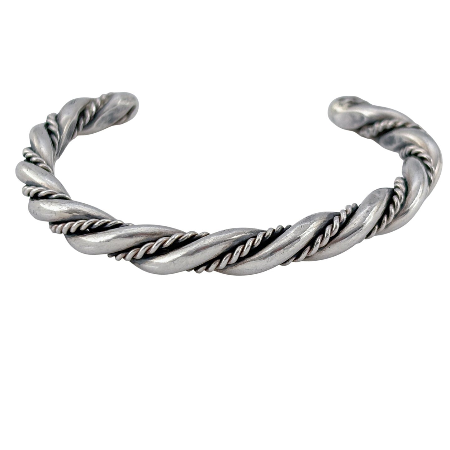 Vintage Sterling Silver 925 30 Grams Twisted Cuff Bracelet 6.25"