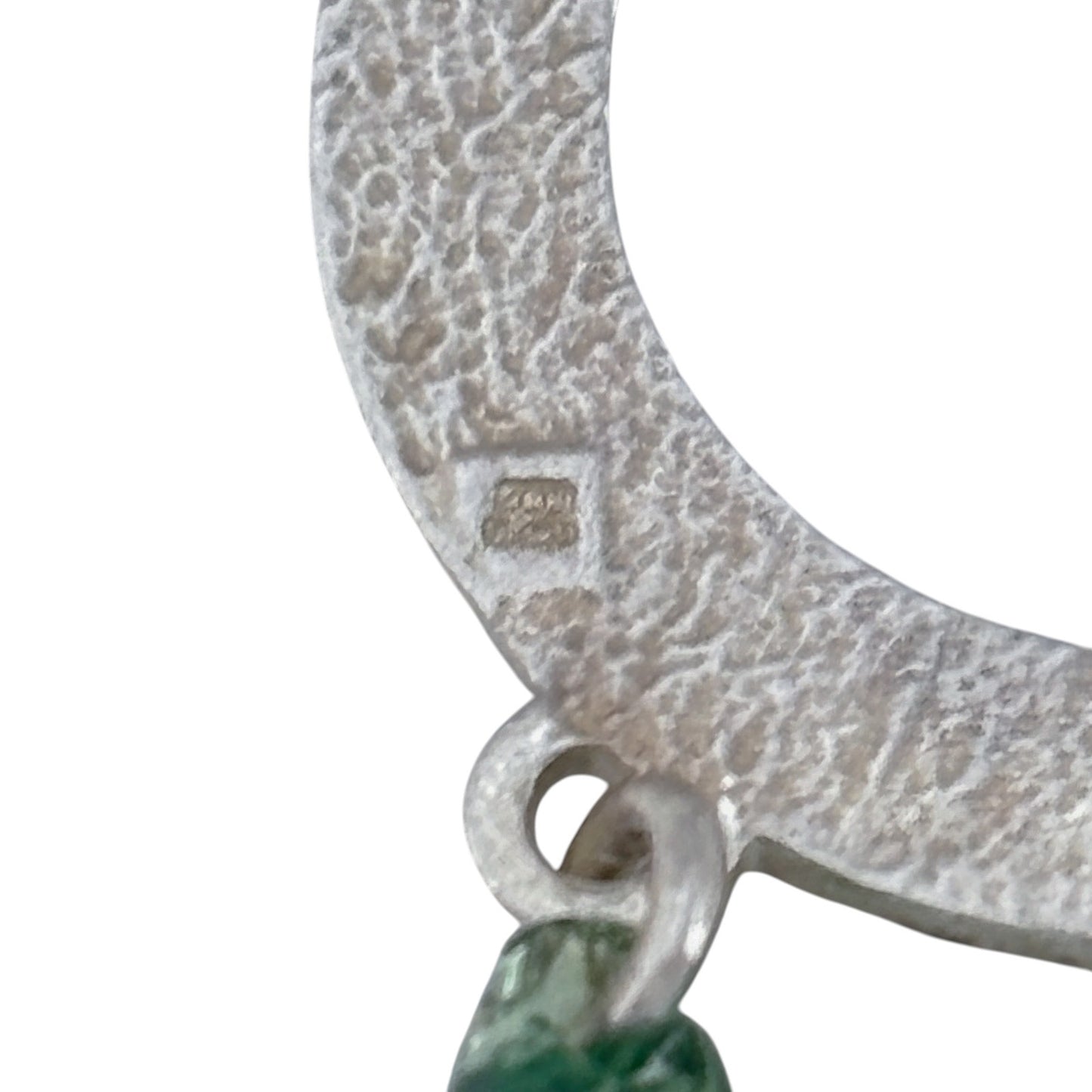 Vintage Sterling Silver 925 Green Crystal Friendship Loyalty Love Pendant