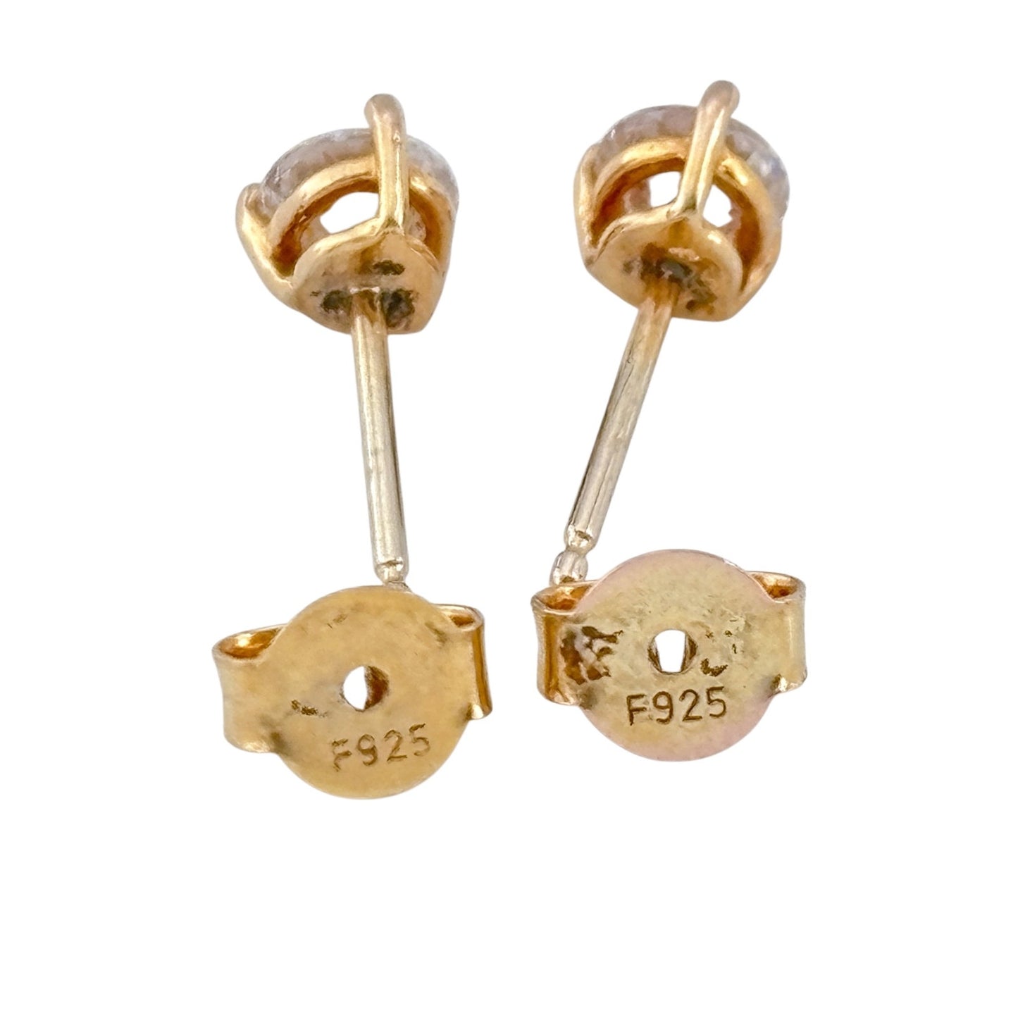 Vintage Sterling Silver 925 Cubic Zirconia Stud Earrings
