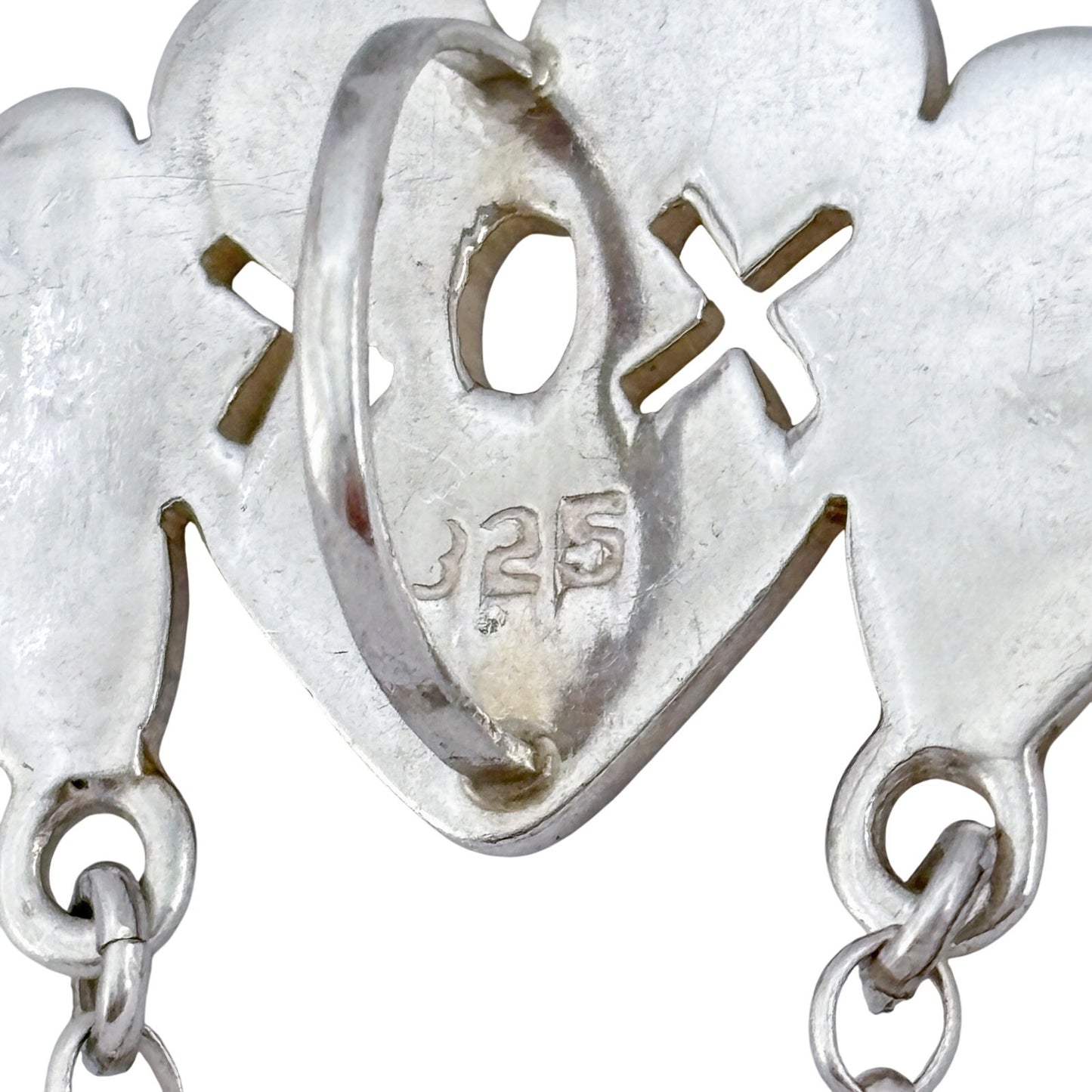 Vintage Sterling Silver 925 XOX Heart Charm Picture Holder