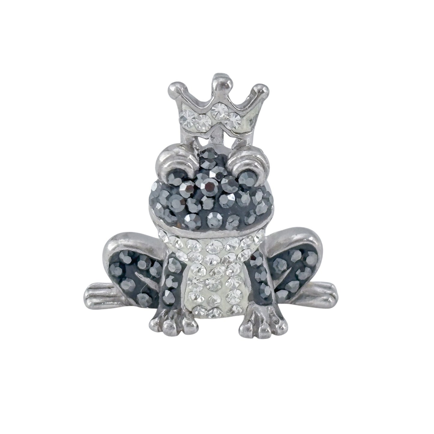 Vintage Sterling Silver 925 Crystal Frog Pendant