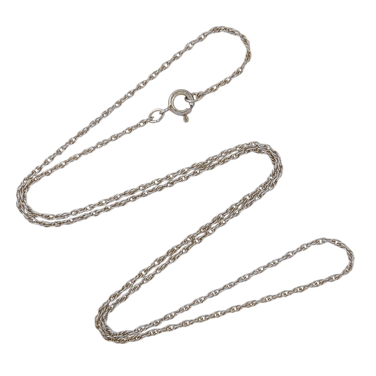 Vintage Sterling Silver 925 Rope Link Chain Necklace 18"
