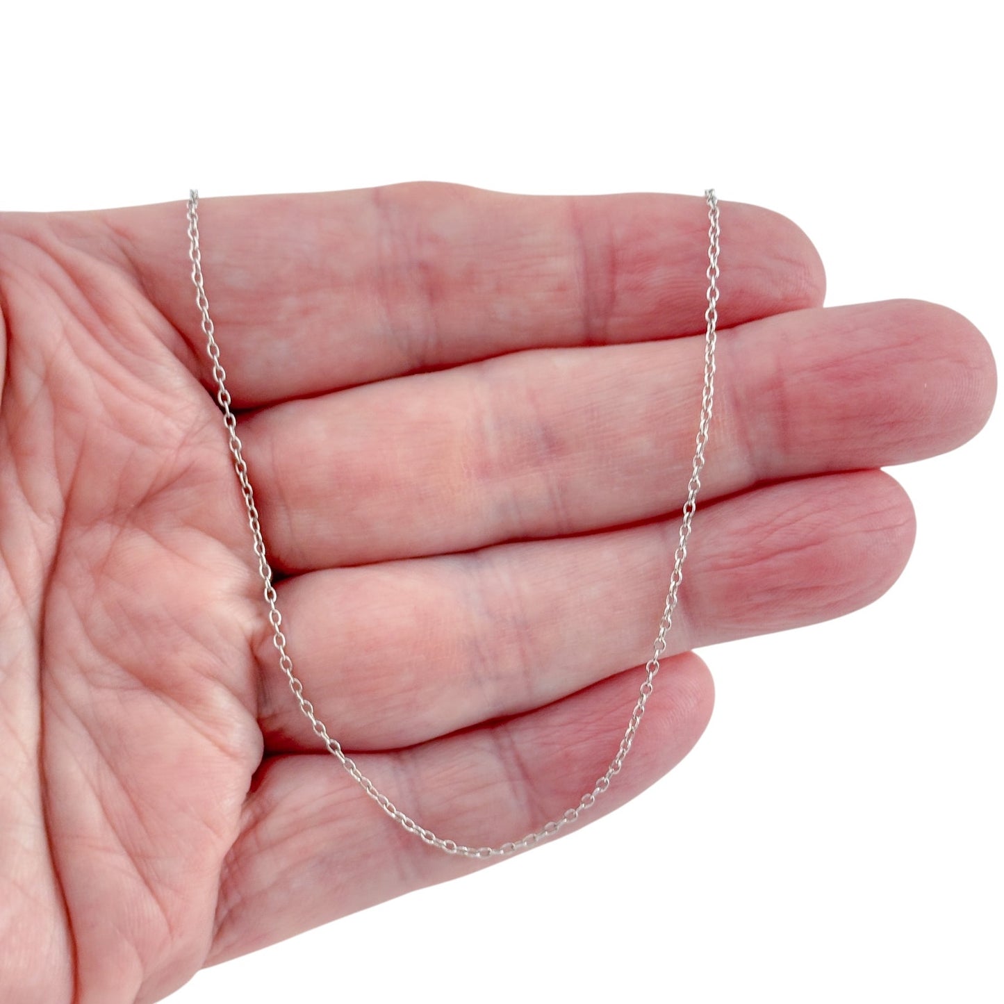 Vintage Sterling Silver 925 Cable Link Chain Necklace 17"