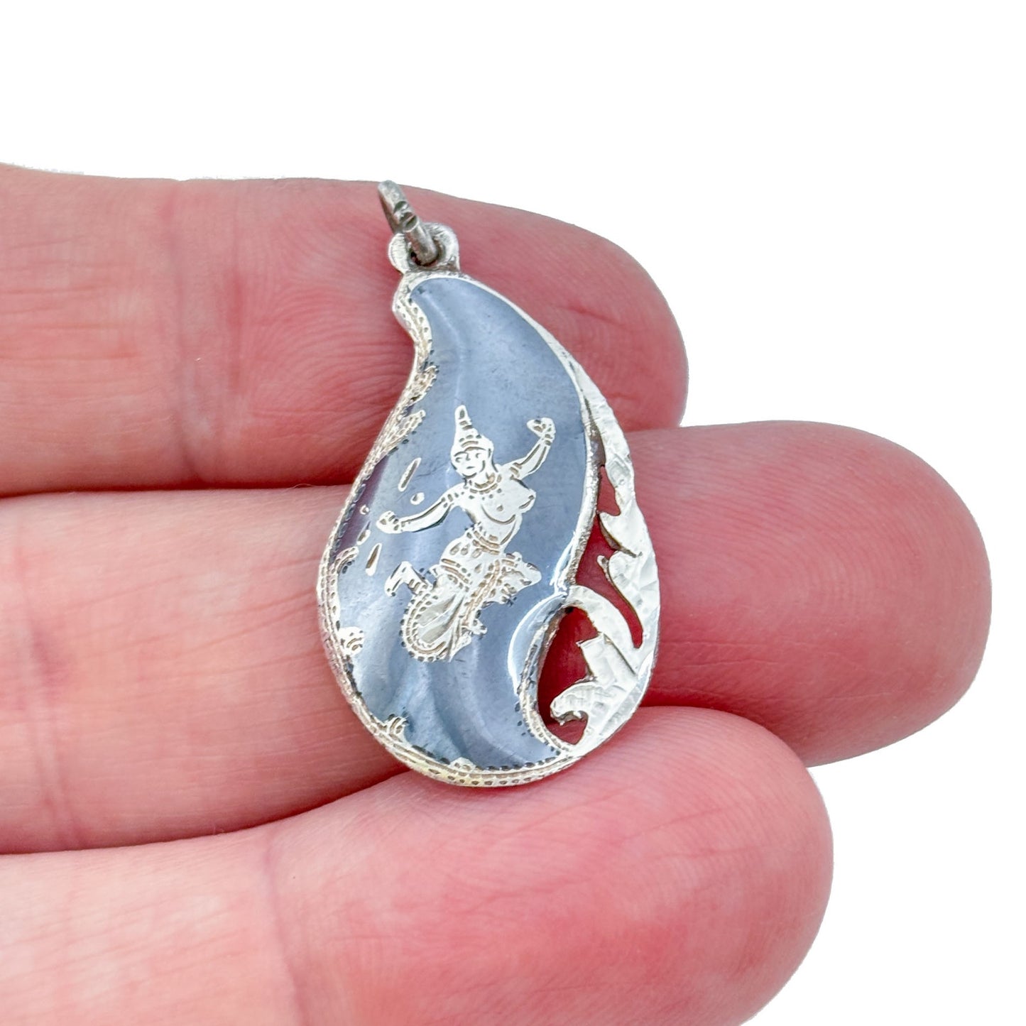 Vintage Sterling Silver 925 Thai Dancer Pendant