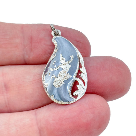 Vintage Sterling Silver 925 Thai Dancer Pendant