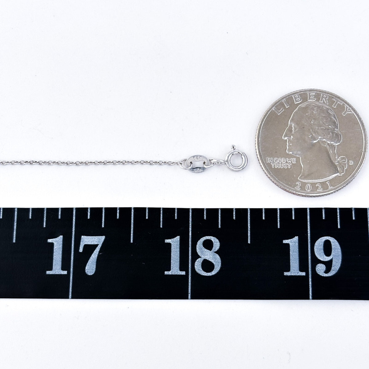 Estate Sterling Silver 925 Cable Chain Necklace 18.5"