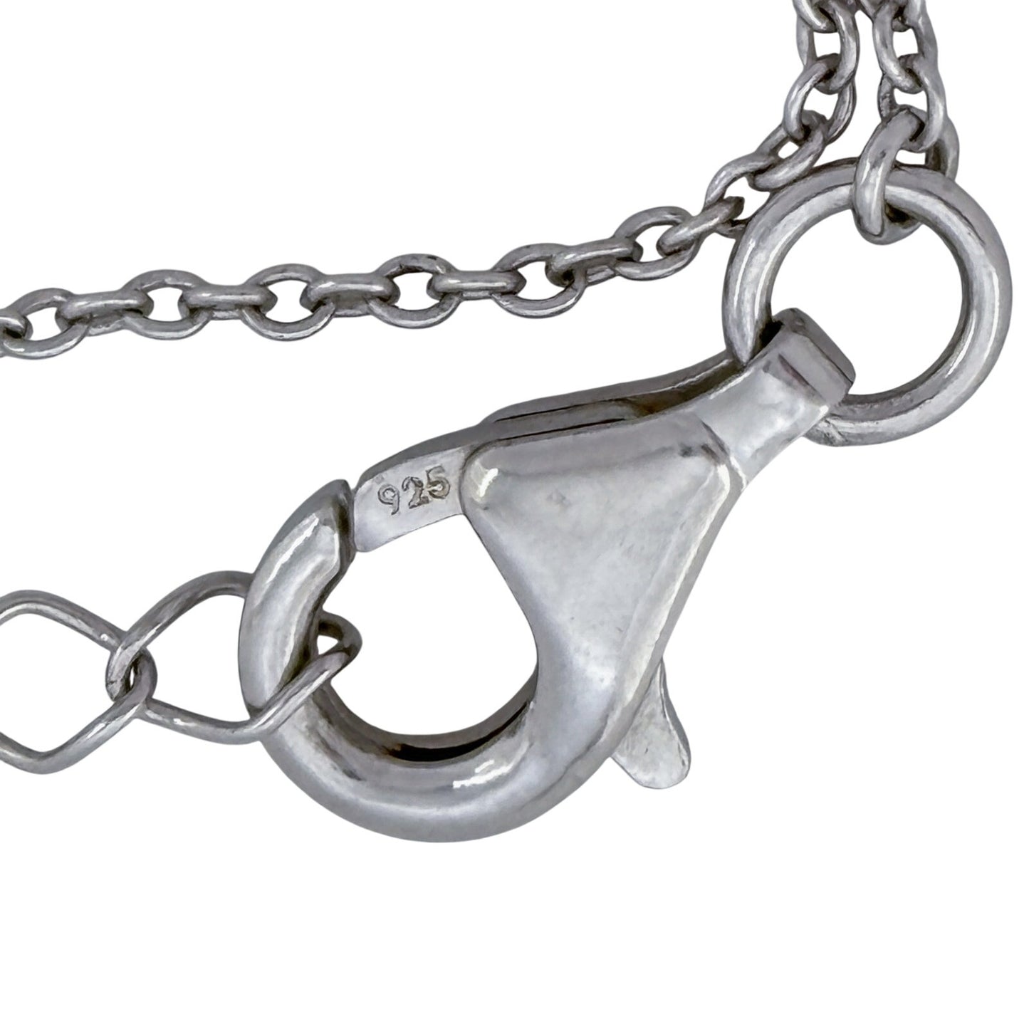 Vintage Sterling Silver 925 Cubic Zirconia Heart Necklace 16"-20"