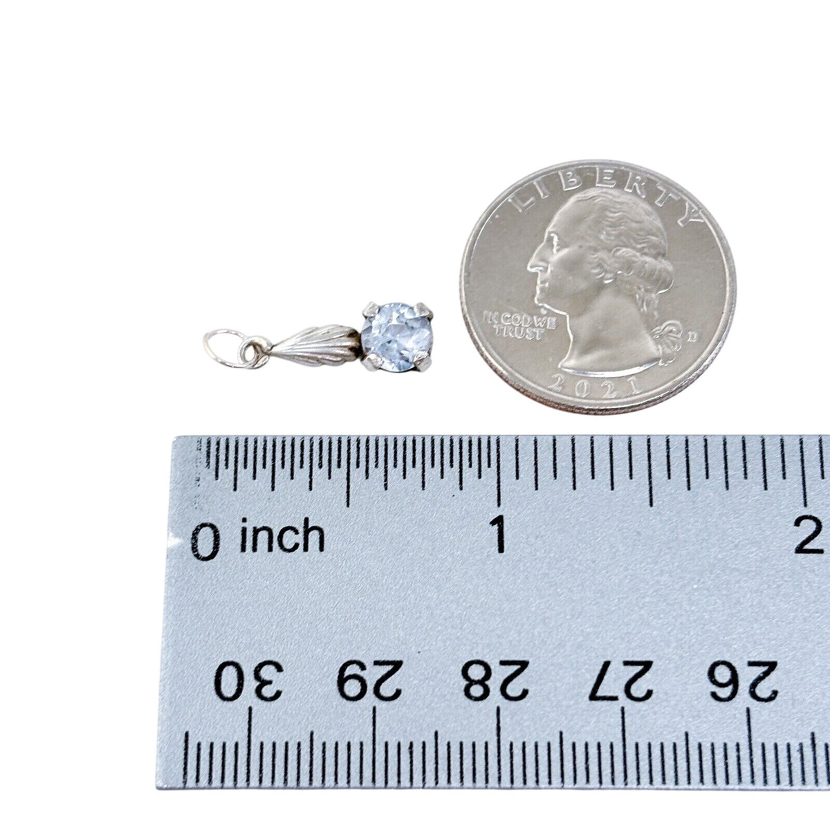 Vintage Sterling Silver 925 Topaz Dangle Pendant