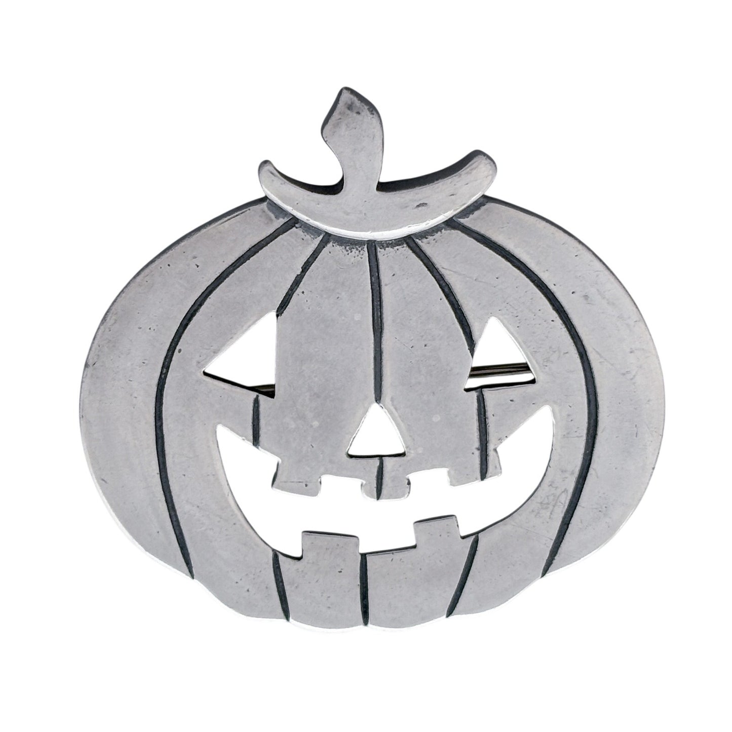 Vintage Sterling Silver 925 Jack O Lantern Pumpkin Brooch