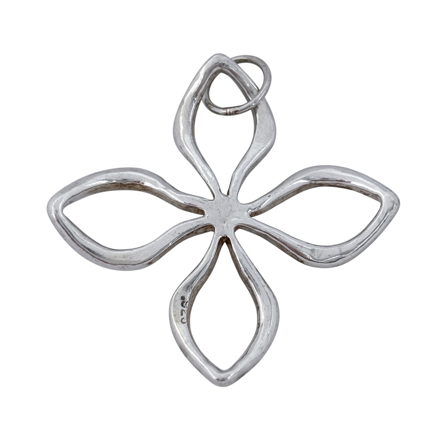 Vintage Sterling Silver 925 Open Flower Pendant