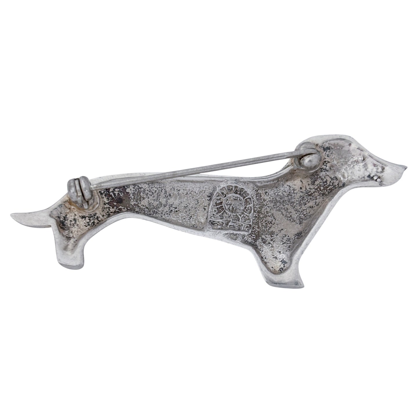Vintage Mexico Taxco Sterling Silver 925 Dachshund Dog Brooch