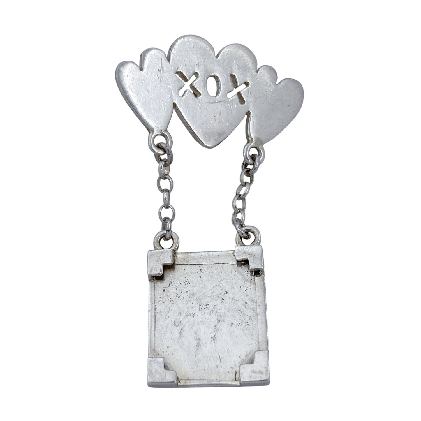 Vintage Sterling Silver 925 XOX Heart Charm Picture Holder