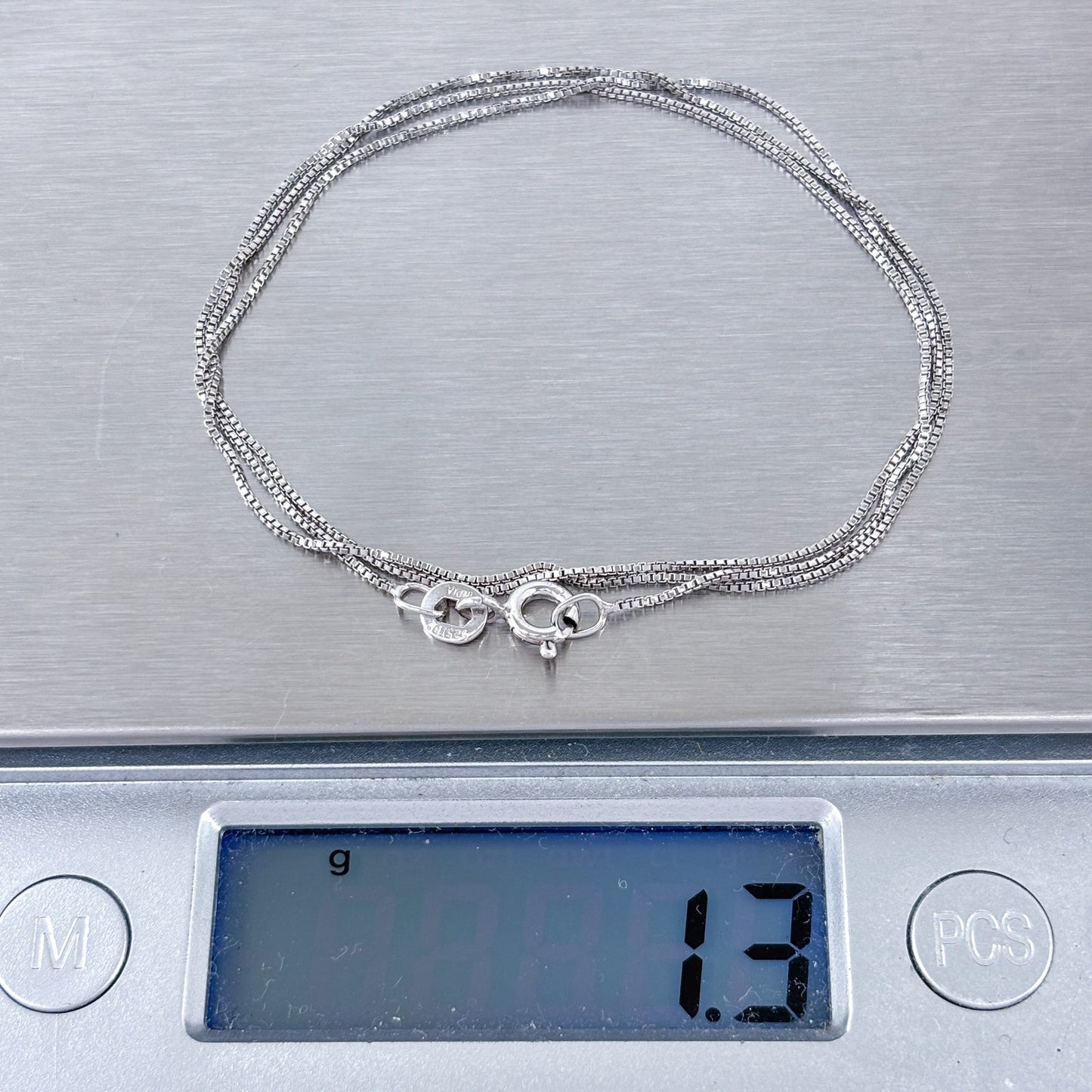 Vintage Sterling Silver 925 Box Link Chain Necklace | 18"