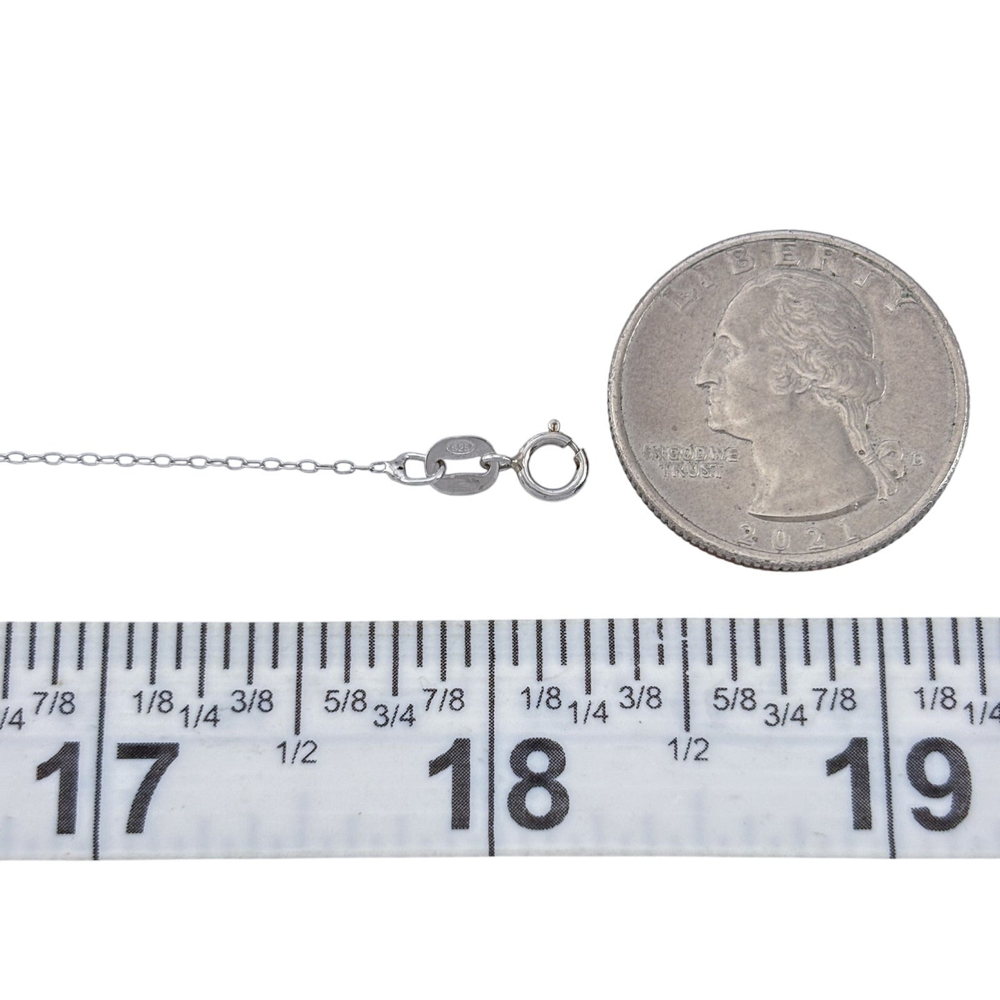 Vintage Italy Sterling Silver 925 Cable Link Chain Necklace 18"