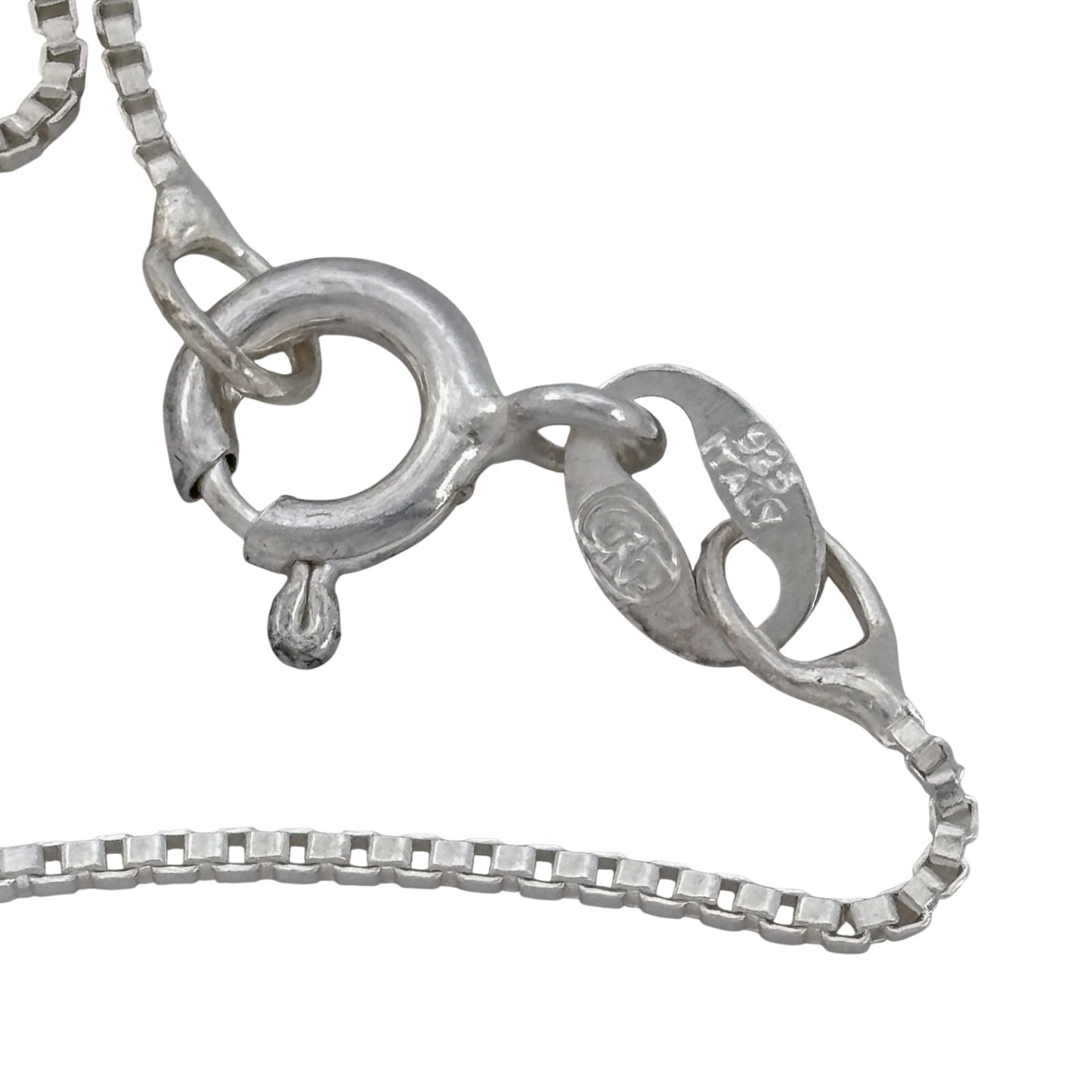 Vintage Italy Sterling Silver 925 Box Link Chain Necklace 16"
