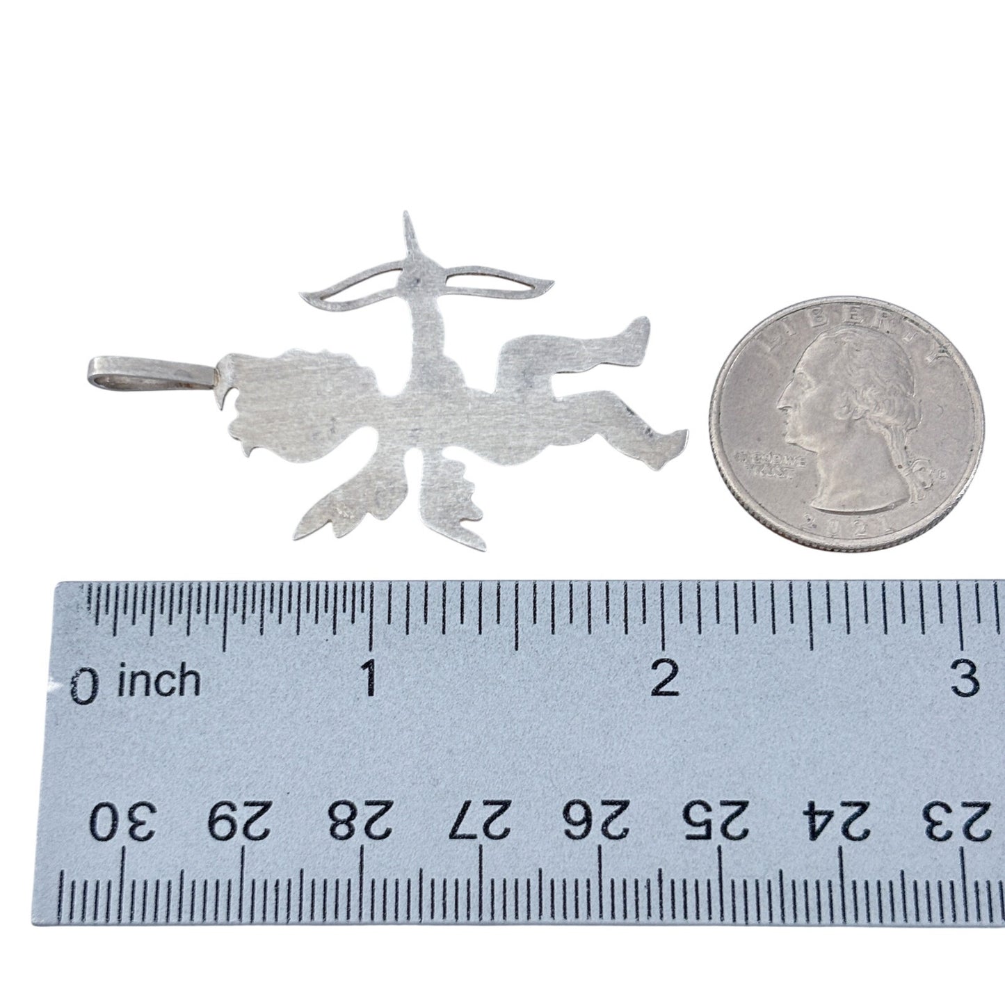 Vintage Sterling Silver 925 Cupid Bow Pendant