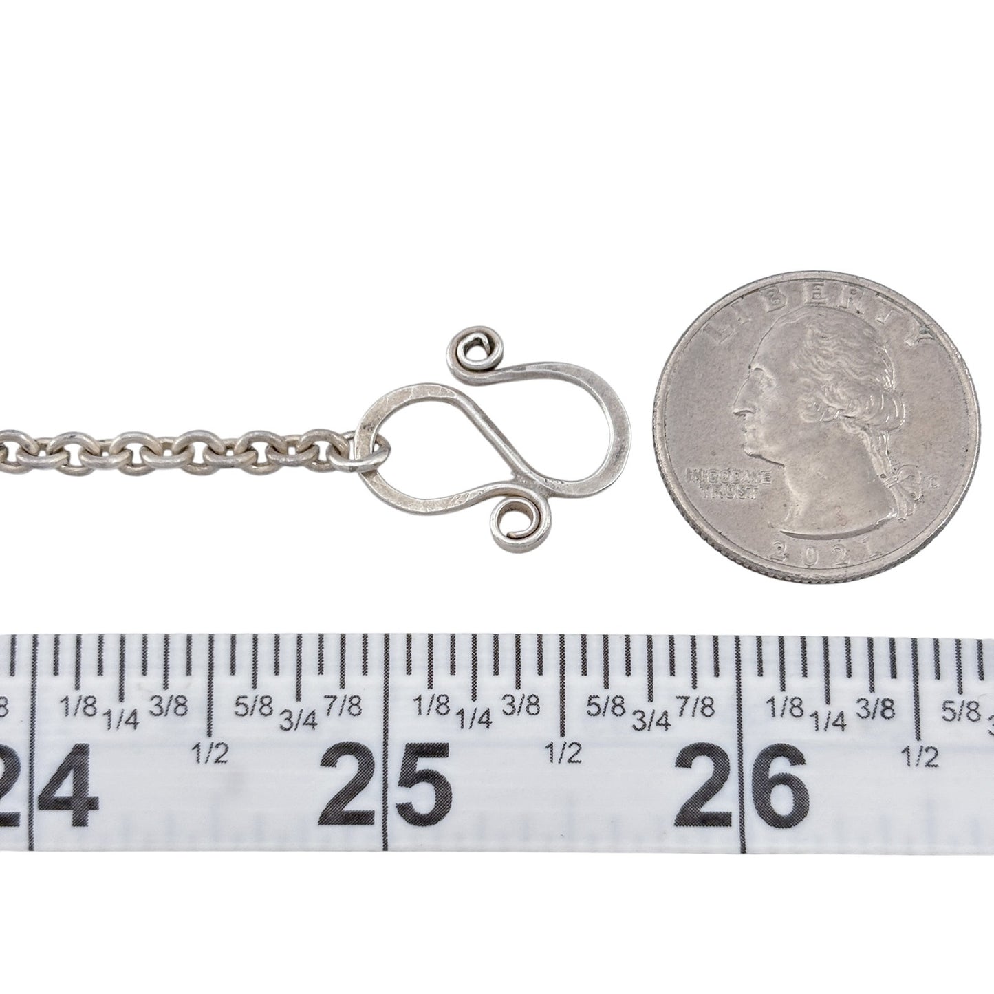 Vintage Sterling Silver 925 Cable Chain Necklace 25.5"