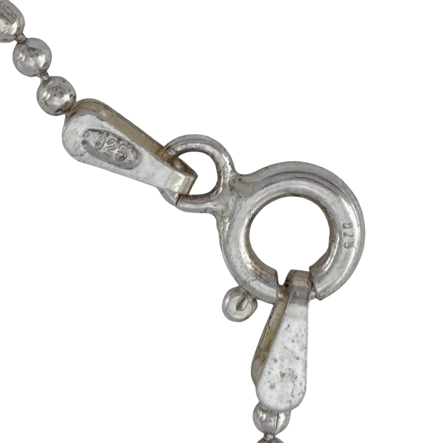Vintage Italian Sterling Silver 925 Bar Link Bead Bracelet 7.75"