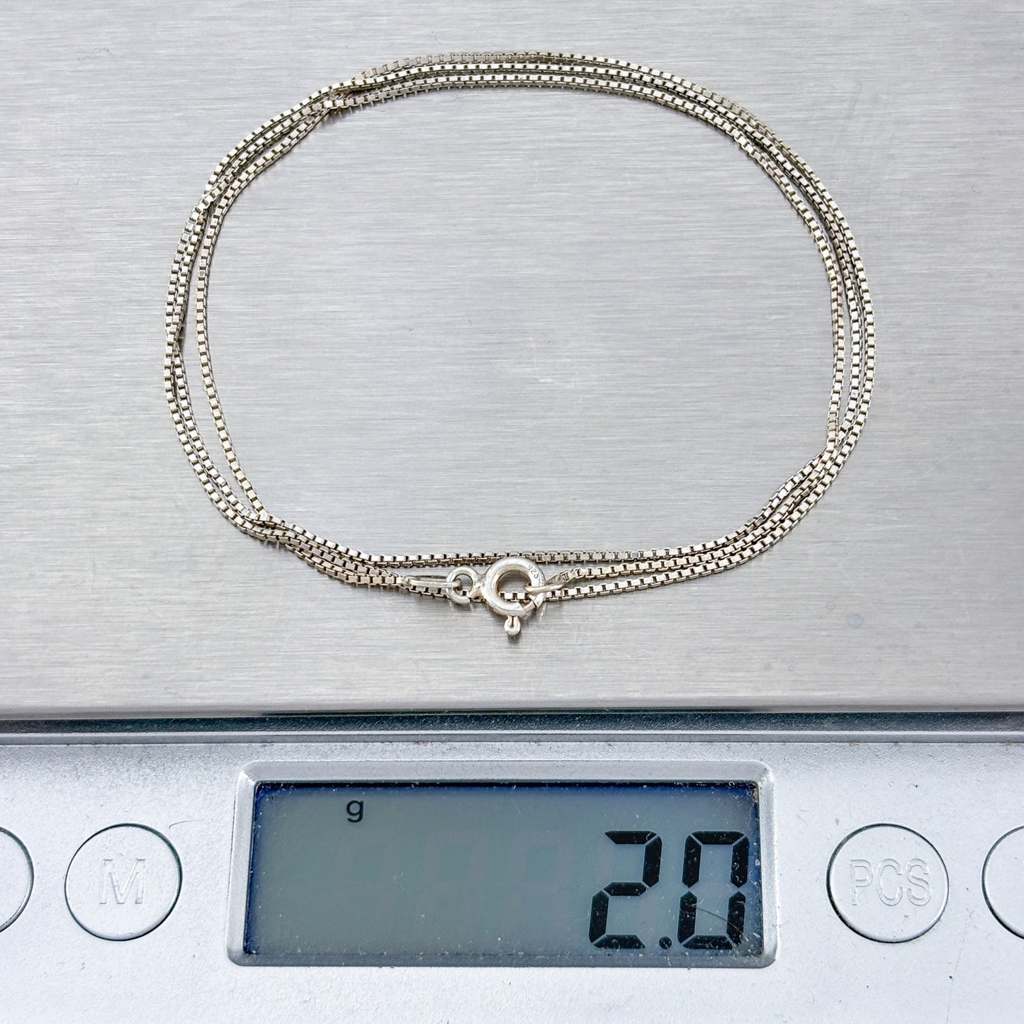 Vintage Italy Sterling Silver 925 Box Link Chain Necklace 20.5"