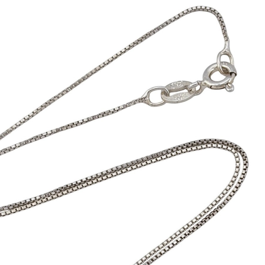 Vintage Italian Sterling Silver 925 Box Link Chain Necklace 16"