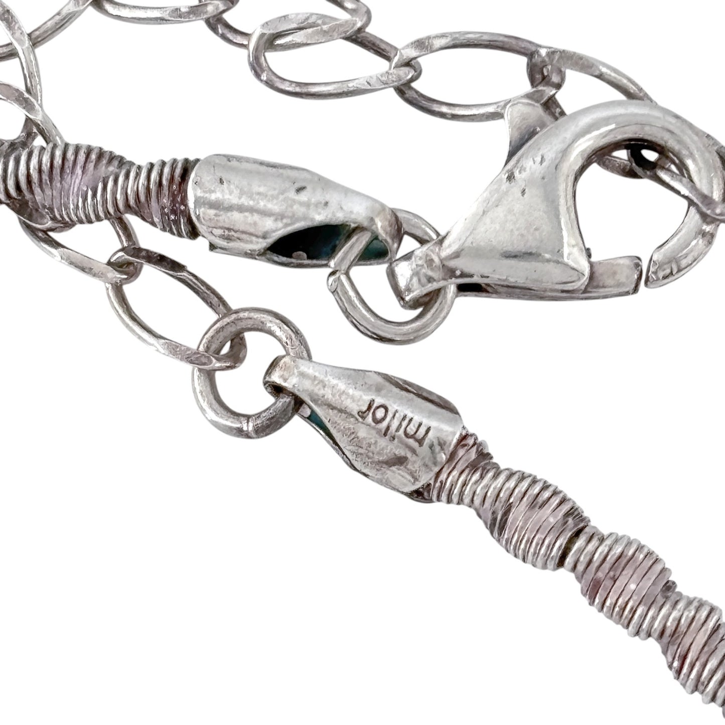 Vintage Italian Sterling Silver 925 Twisted Chain Necklace 16"-18"