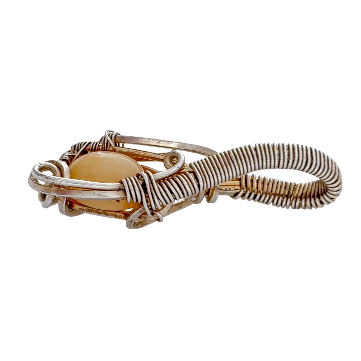 Vintage Sterling Silver Wire Wrap Opal Pendant