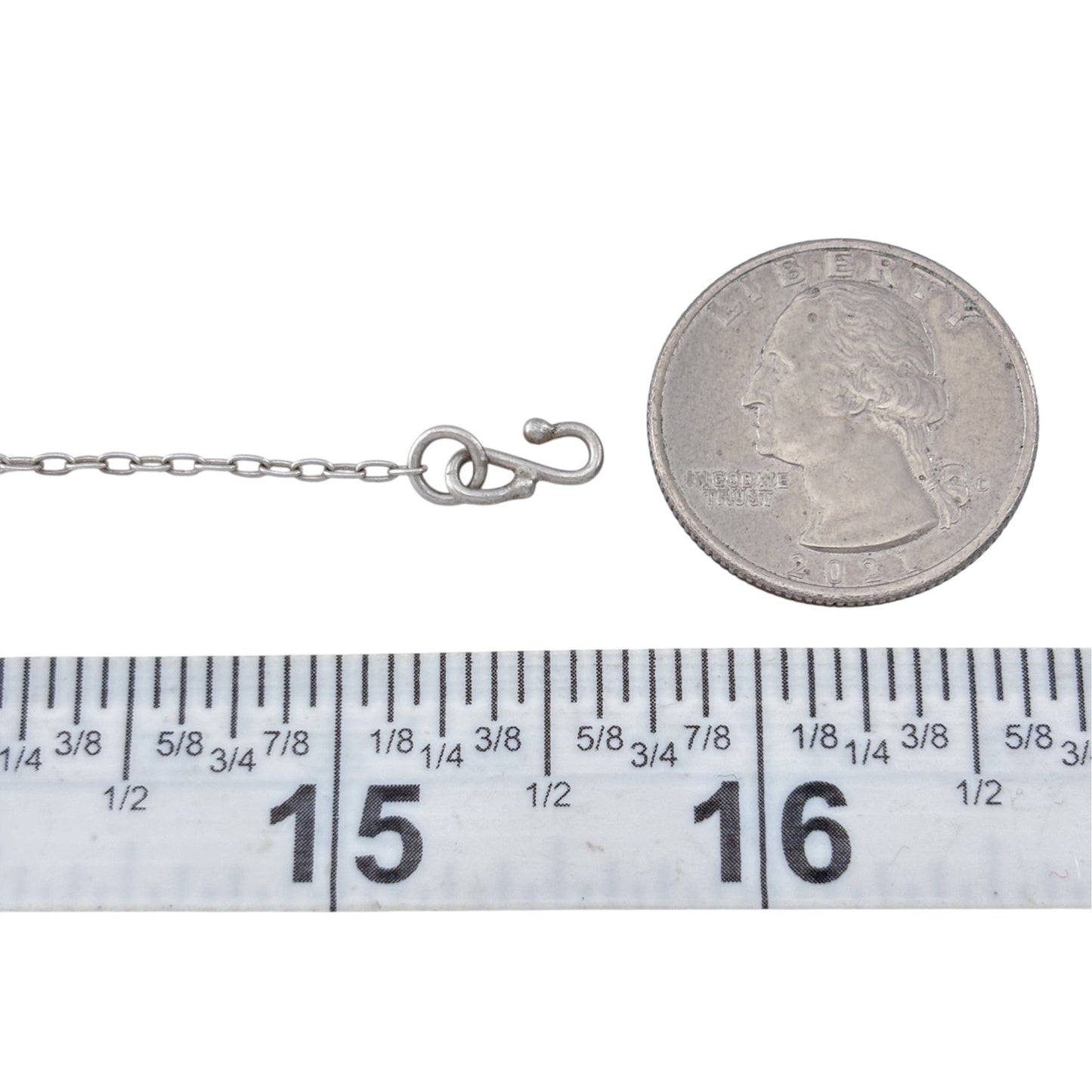 Vintage Sterling Silver 925 Cable Link Chain Necklace 15.5"