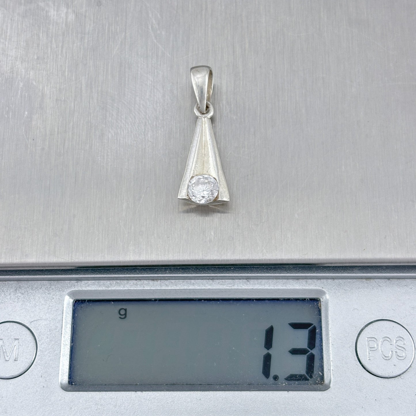 Vintage Sterling Silver 925 Cubic Zirconia Pendant