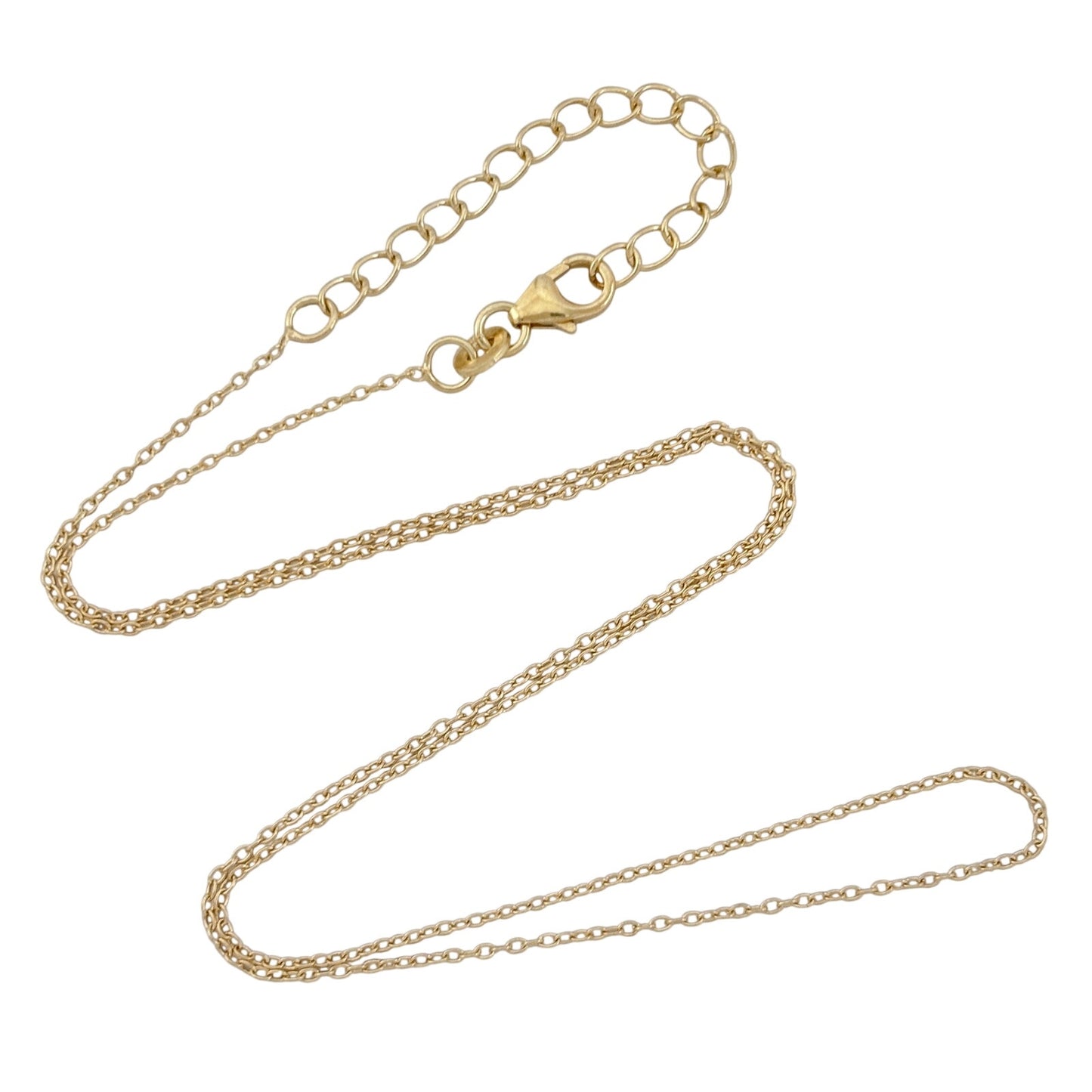 Vintage Gold-Tone Sterling Silver 925 Cable Link Chain Necklace 16"-18"