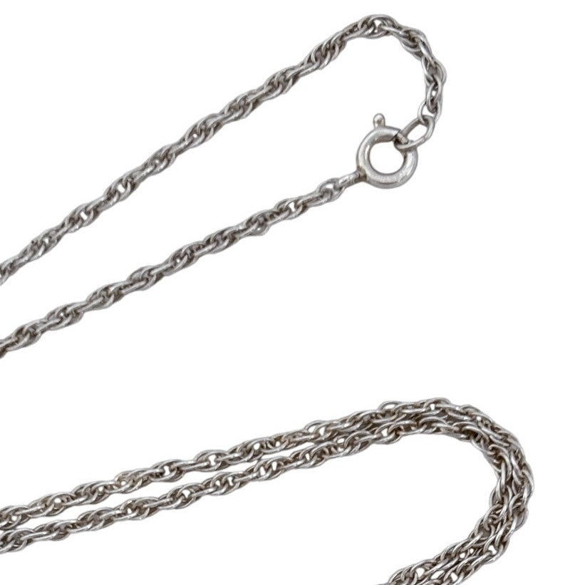 Vintage Sterling Silver 925 Rope Link Chain Necklace 25.5"