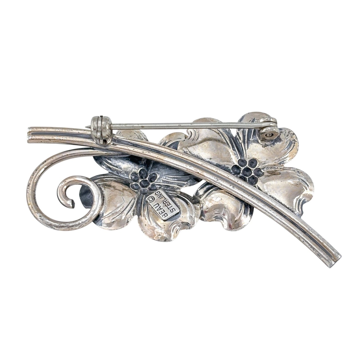 Vintage Sterling Silver 925 Dogwood Flower Brooch