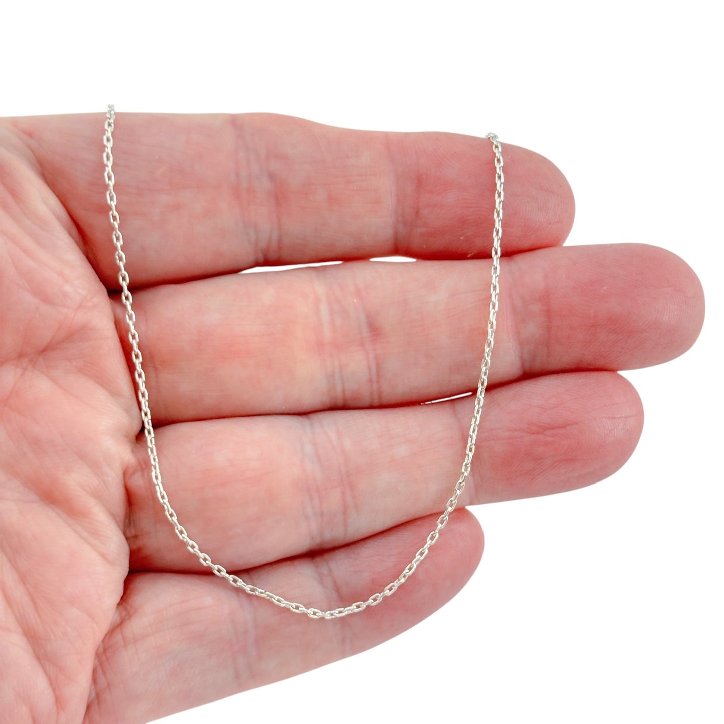 Vintage Sterling Silver 925 Cable Link Chain Necklace 18"