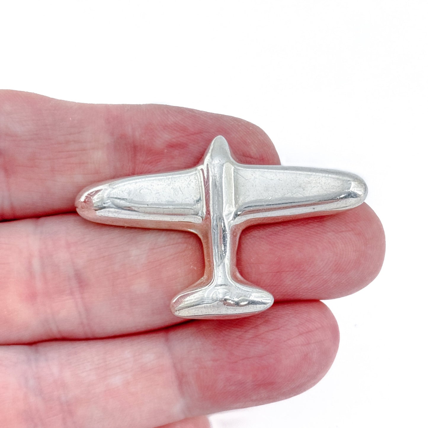 Vintage Mexican Taxco Sterling Silver 925 Airplane Brooch