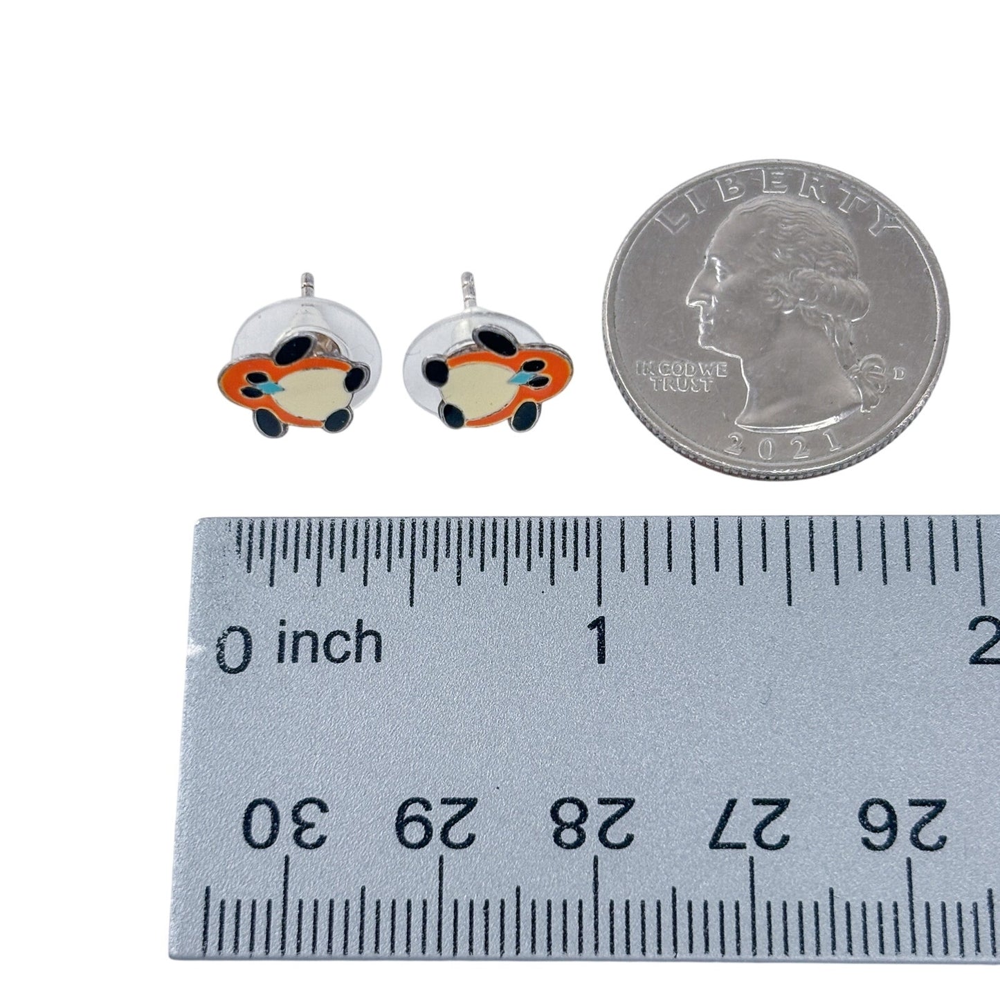 Vintage Sterling Silver 925 Penguin Stud Earrings