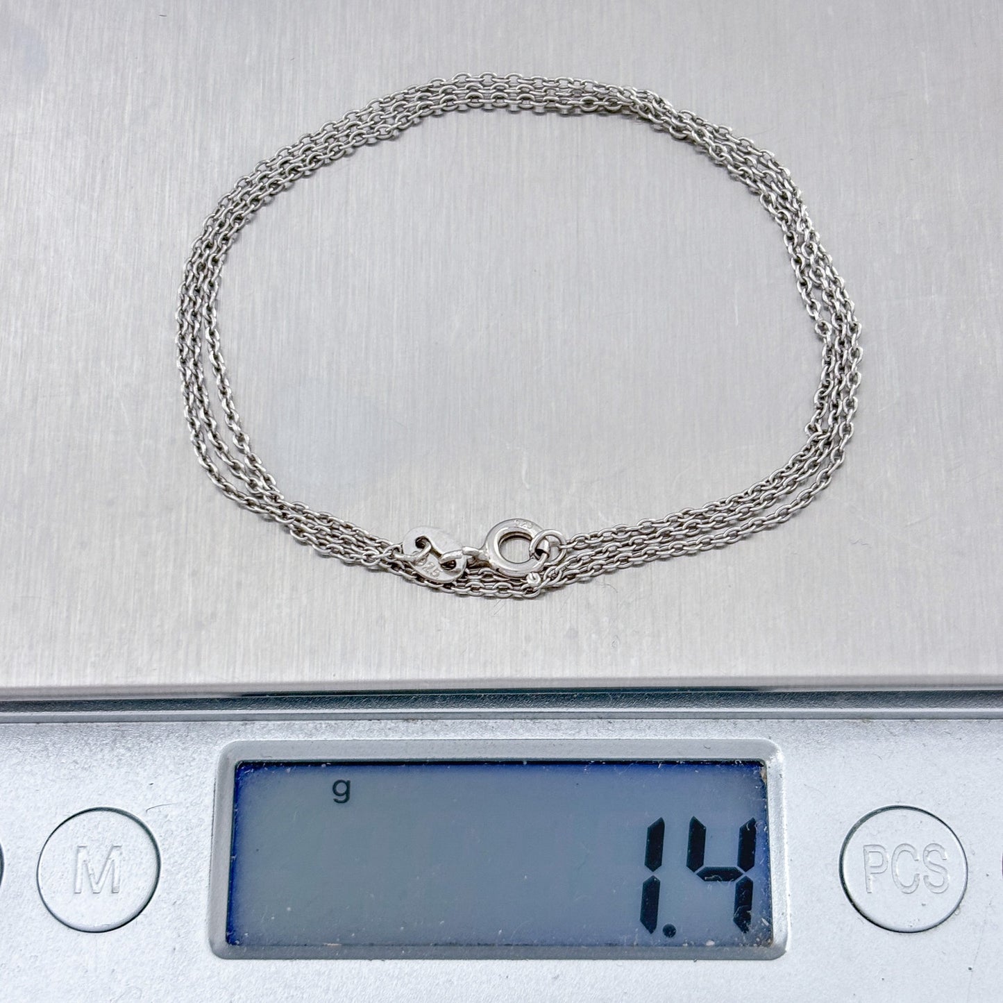 Vintage Sterling Silver 925 Cable Link Chain Necklace 18"
