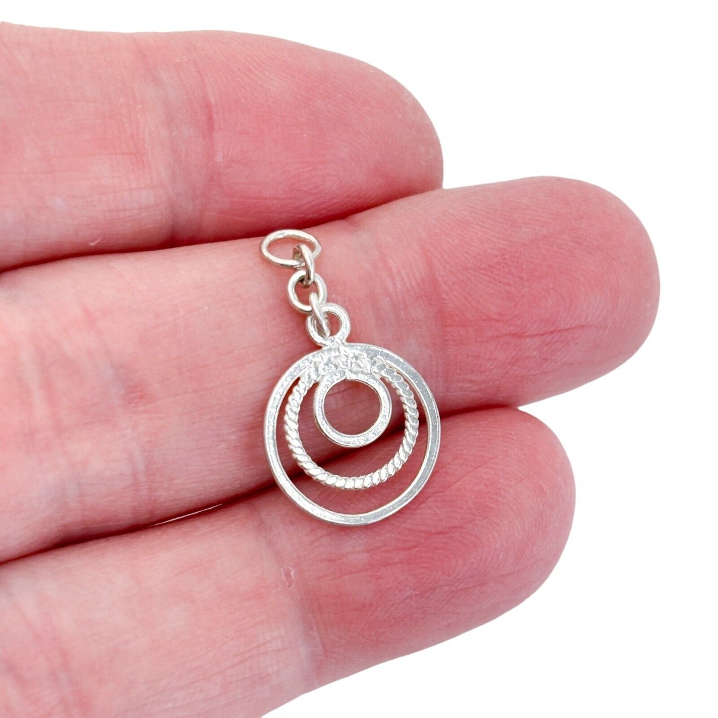 Vintage Sterling Silver 925 Geometric Circle Pendant