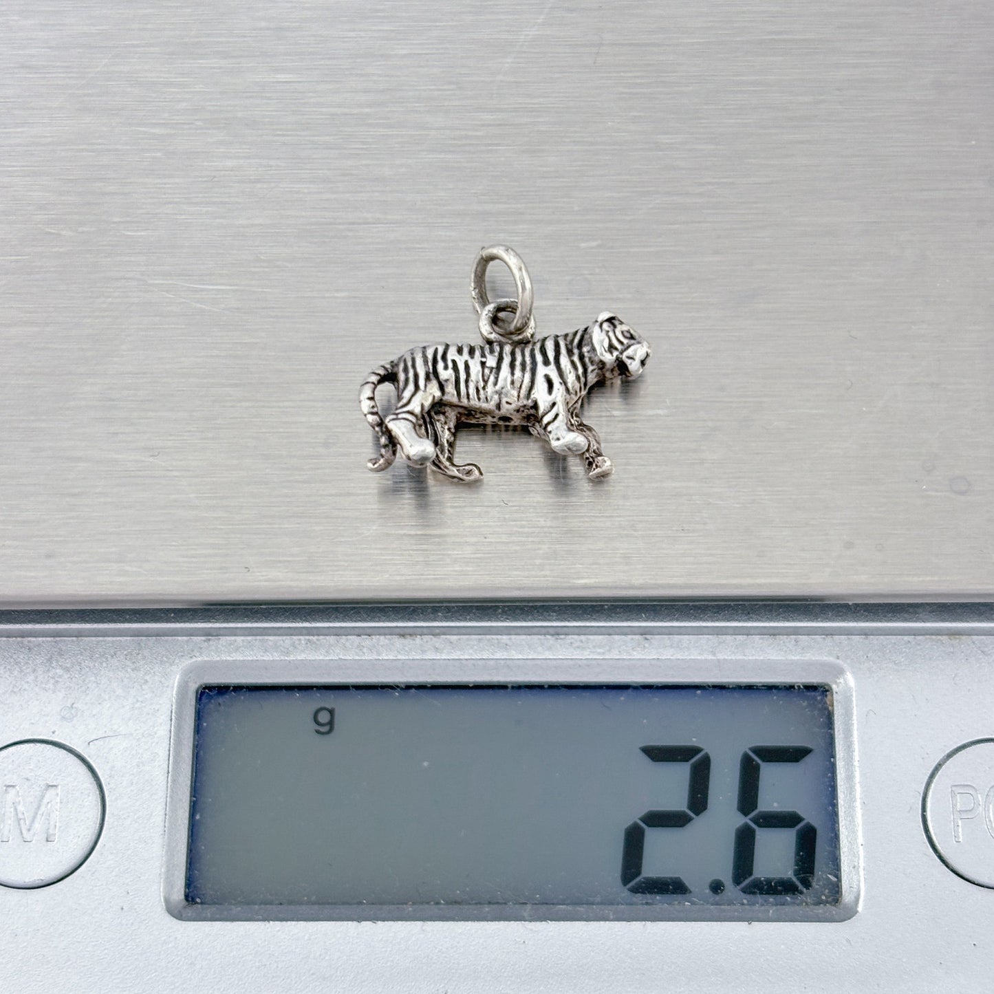 Vintage Sterling Silver 925 Tiger Charm